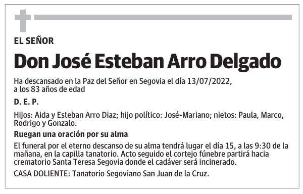 Don José Esteban Arro Delgado