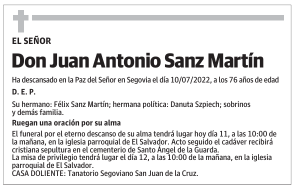Don Juan Antonio Sanz Martín