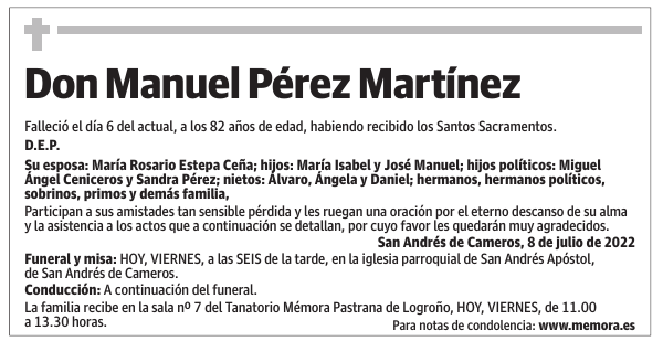 Don  Manuel  Pérez  Martínez