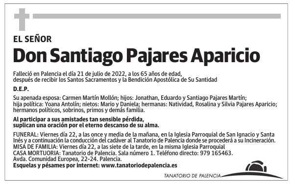 Don Santiago Pajares Aparicio