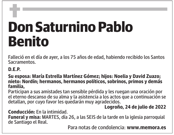 Don  Saturnino  Pablo  Benito