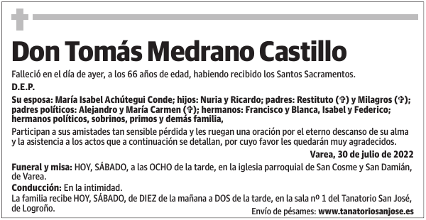 Don  Tomás  Medrano  Castillo