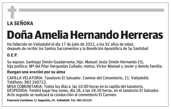 Doña Amelia Hernando Herreras