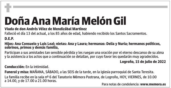 Doña  Ana  María  Melón  Gil