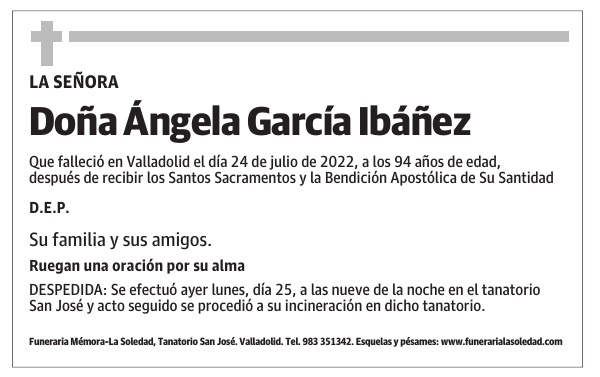 Doña Ángela García Ibáñez