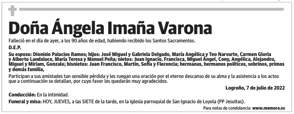 Doña  Ángela  Imaña  Varona