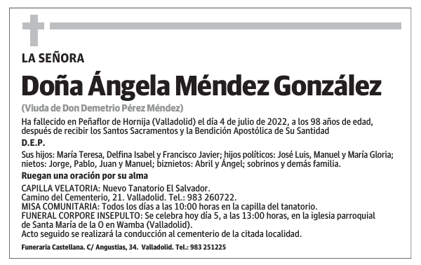 Doña Ángela Méndez González