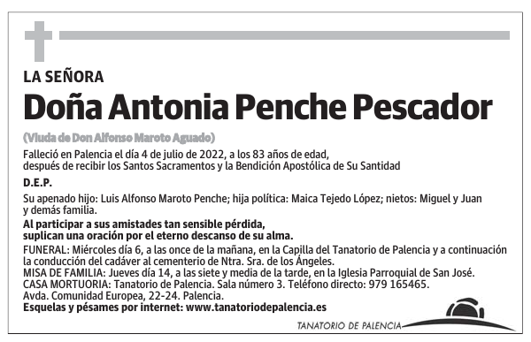 Doña Antonia Penche Pescador