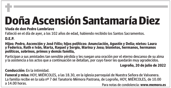 Doña  Ascensión  Santamaría  Diez