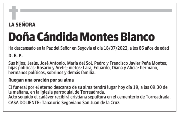 Doña Cándida Montes Blanco