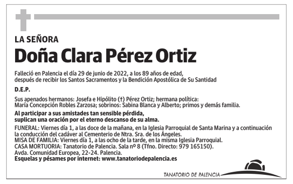 Doña Clara Pérez Ortiz
