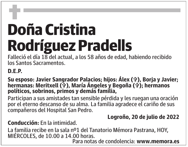 Doña  Cristina  Rodríguez  Pradells