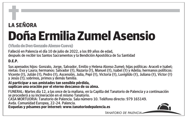 Doña Ermilia Zumel Asensio