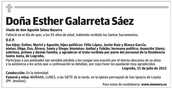 Doña  Esther  Galarreta  Sáez