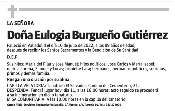Doña Eulogia Burgueño Gutiérrez