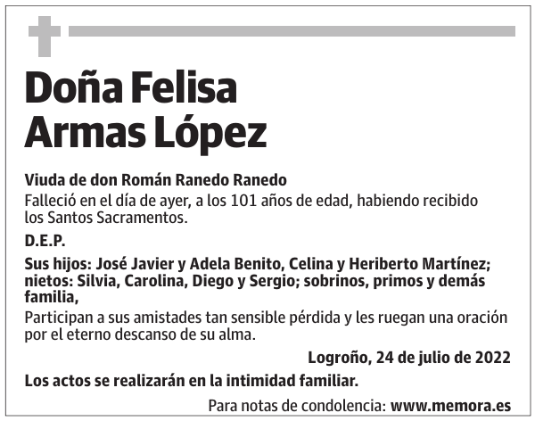 Doña  Felisa  Armas  López