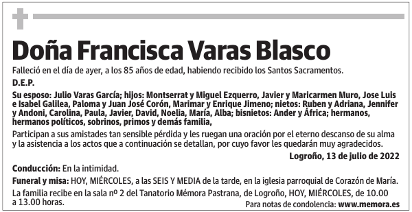 Doña  Francisca  Varas  Blasco