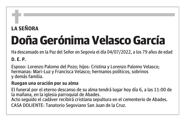 Doña Gerónima Velasco García