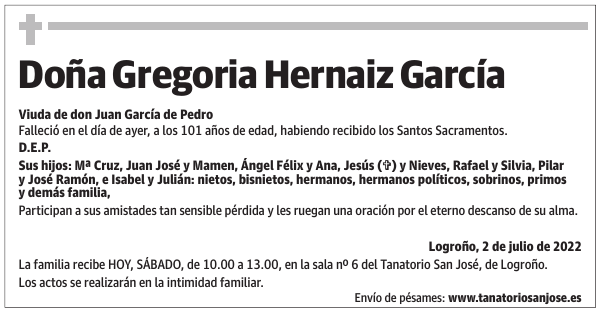 Doña  Gregoria  Hernaiz  García