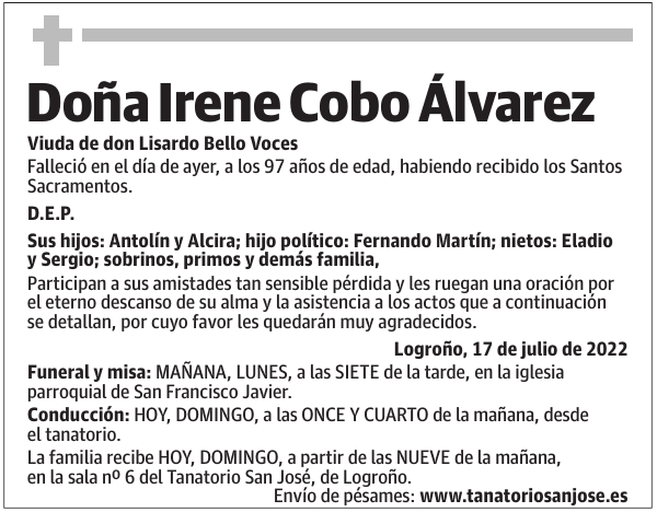 Doña  Irene  Cobo  Álvarez