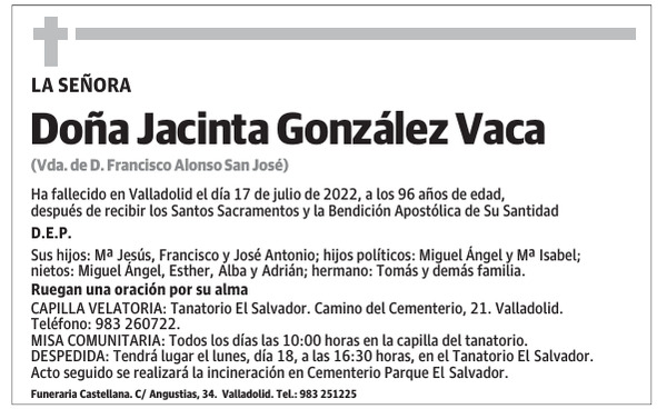 Doña Jacinta González Vaca
