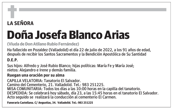 Doña Josefa Blanco Arias