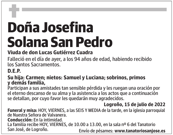Doña  Josefina  Solana  San  Pedro