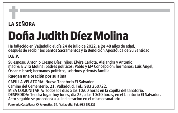 Doña Judith Díez Molina
