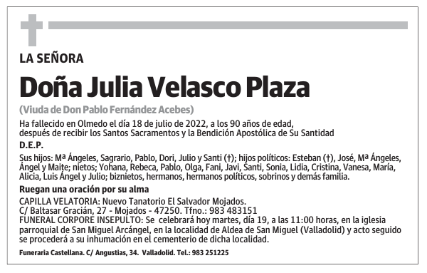 Doña Julia Velasco Plaza