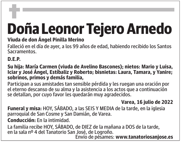 Doña  Leonor  Tejero  Arnedo