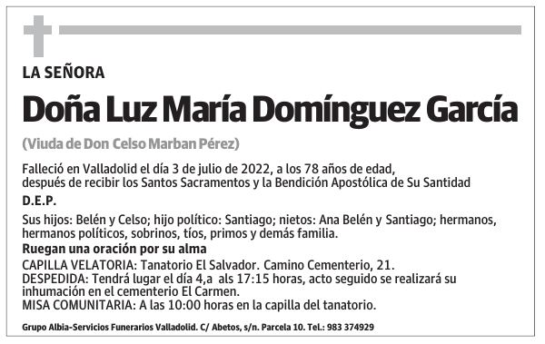 Doña Luz María Domínguez García