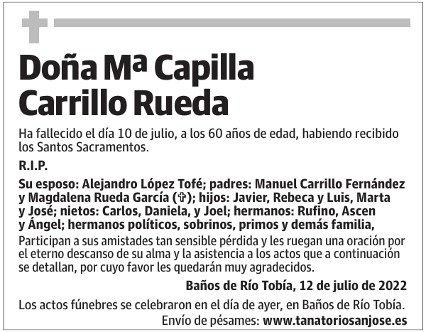 Doña  Mª  Capilla  Carrillo  Rueda