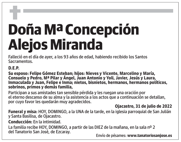 Doña  Mª  Concepción  Alejos  Miranda