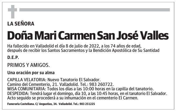 Doña Mari Carmen San José Valles