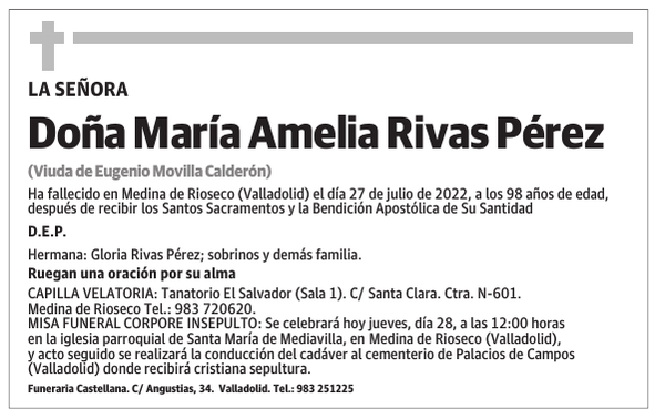 Doña María Amelia Rivas Pérez