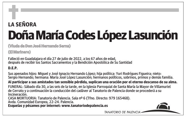 Doña María Codes López Lasunción