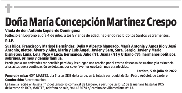 Doña  María  Concepción  Martínez  Crespo