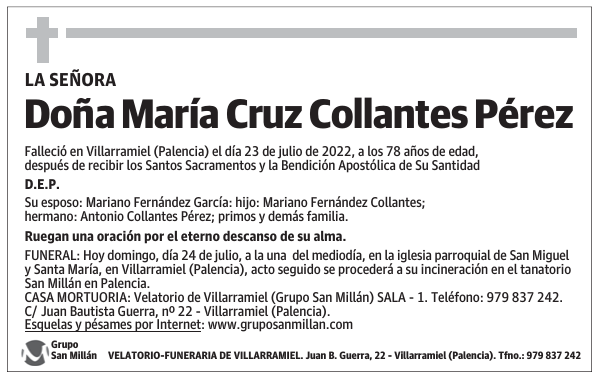 Doña María Cruz Collantes Pérez