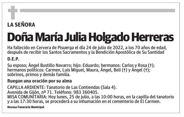 Doña María Julia Holgado Herreras