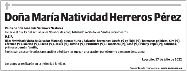 Doña  María  Natividad  Herreros  Pérez