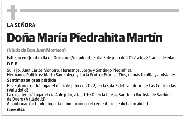 Doña María Piedrahita Martín