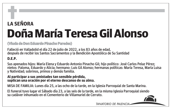 Doña María Teresa Gil Alonso