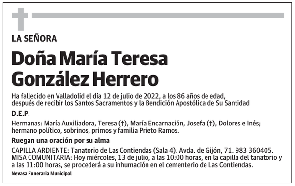 Doña María Teresa González Herrero