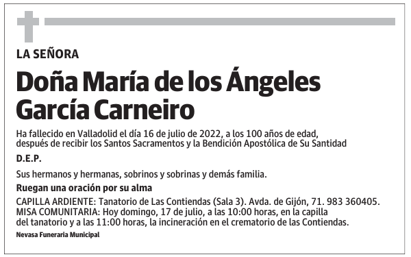 Doña María de los Ángeles García Carneiro