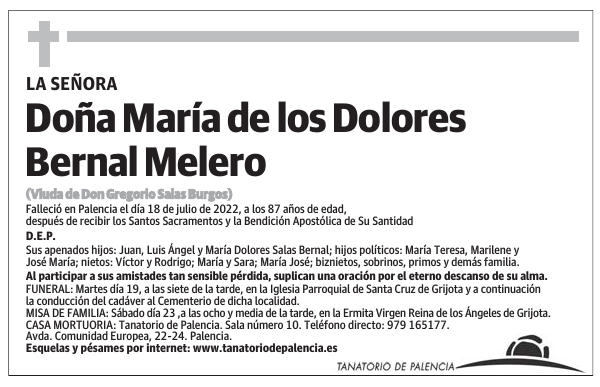 Doña María de los Dolores Bernal Melero