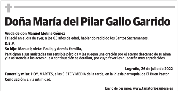 Doña  María  del  Pilar  Gallo  Garrido