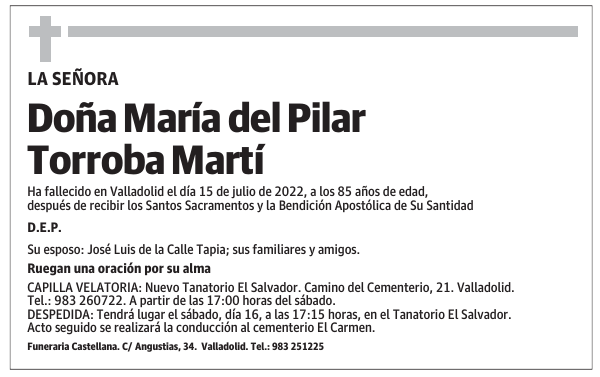 Doña María del Pilar Torroba Martí