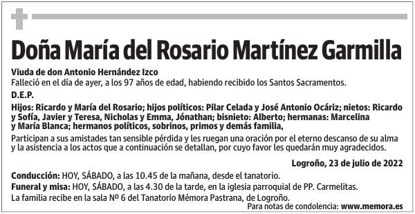 Doña  María  del  Rosario  Martínez  Garmilla