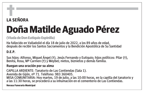 Doña Matilde Aguado Pérez