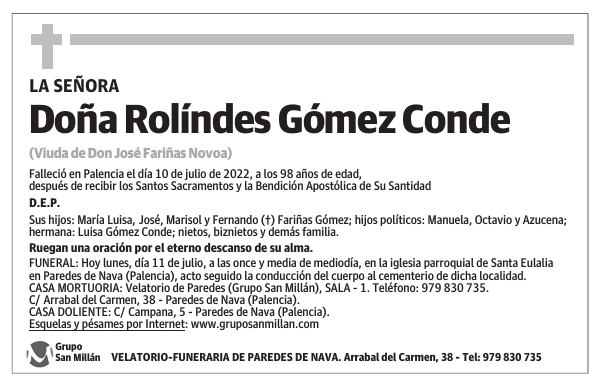 Doña Rolíndes Gómez Conde